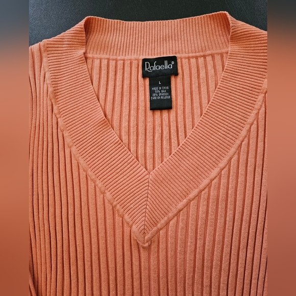 NWT - Silk Blend Rafaella Super Stretch Coral Jersey - Size L - Picture 3 of 8